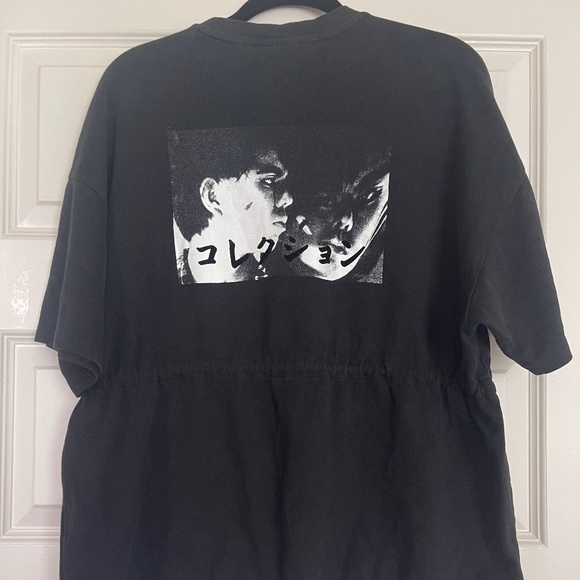 FENTY X PUMA Black Drawstring Graphic Oversized T-Shirt - Picture 1 of 4